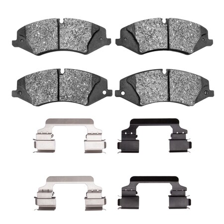 Dynamic Friction Co 5000 Advanced Brake Pads - Low Metallic and Hardware Kit, Long Pad Wear, Front 1551-1479-01